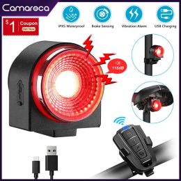 Kits Camaroca security protect Bike Burglar Alarm Taillight Waterproof Sensing Light Wireless Remote Control USB Charge Bicycle Alarm