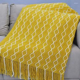 Blankets Drop Soft Knitted Blanket With Tassel Warm Bedspread Throw For Bed Sofa Travel Air Condition