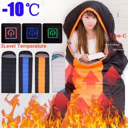 Gear Typec Heating Sleeping Bag Winter 5v Electric Heated Cushion 3level Temperature Sleeping Bag for Children Camping Bag Survival