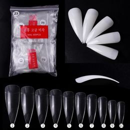 Wholesale 500pcs1 Bag of Artificial Transparent Natural Colour Semi-covered Nail Tip Long False Nails Acrylic Nail Tips