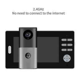 Doorbells New 2.4GHz Wireless 7''Touch Key Screen Video Door Phone Intercom Access Control System Doorbell Builtin Battery for Apartment