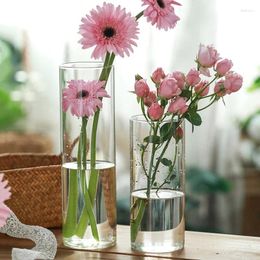 Vases 6.5x6/8/10/15/18cm Glass Vase For Centrepieces Clear Cylinder Candle Holder Small Tealight Candles Table Decor