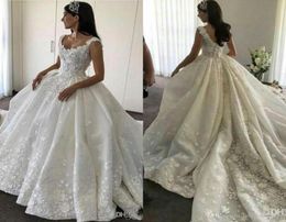 2019 New Arrival Cheap Lace Appliques Wedding Dress Noble ALine VBack Long Country Garden Bride Bridal Gown Custom Made Plus Siz5769565