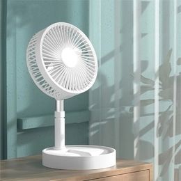 Foldable Portable Rechargeable Table Electric Fan Mini Usb Charging Office Home Telescopic Fan Low Noise Living Desk Fan 240403