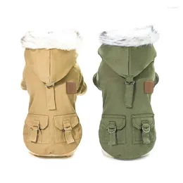 Dog Apparel Pet Clothes Winter Warm Khaki Coat Jumpsuit Thicken Clothing For Small Medium S Costume Puppy Jackets