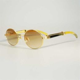 2024 fashion OFF Luxury Designer New Men's and Women's Sunglasses Off Retro Raw Impression Buffalo Horn Fashion Mens Oval Myopia Lentes Reading Glasses