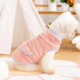 Dog Apparel Warm Pet Clothes Pullover Cosy Reversible Plush With Traction Ring Winter Attire For Furry Friend