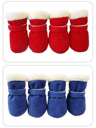 Dog Apparel Boots Outdoor Shoes For Small Medium Large Dogs With Fastening Straps And Anti-Slip Sole Winter