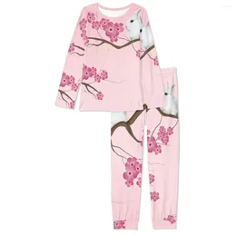 Women's Two Piece Pants Noisydesigns Women Pyjamas Set For Home Floral Vintage Sleepwear Long Sleeve Suit Autumn Ruffle O-neck Night Wears