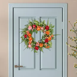 Decorative Flowers Artificial Peony Flower Door Wreath 45cm Spring Summer Versatile Lifelike For Home Decor Stylish