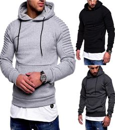 Men Casual Fashion Men Sweatshirt Men039S Pullover Coats Striped Pleated Raglan Sleeve Hoodie With Pockets coats8003384