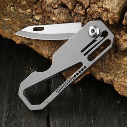 Knife Titanium Alloy Multitool Keychain Knife Portable Mini EDC Keychain Pendant Express Unpacking Pocket Knife Camping Equipment