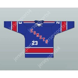 Gdsir Custom BLUE ARCHIE BURTON 23 UTICA COMETS TIE HOCKEY JERSEY NEW Top Ed S-M-L-XL-XXL-3XL-4XL-5XL-6XL