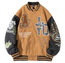 Design Men Patch Varsity Jackets American Vintage Print Bomber Baseball Uniform Woman Couple Fall Hip Hop Loose Thin Streetwear 224877727 403