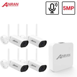 System ANRAN Mini 5MP Security Camera System Kit Audio Record IP Camera IR CCTV Video Surveillance NVR Set Outdoor Waterproof Cameras