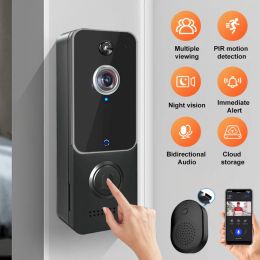 Doorbells Newest Smart Home Video Doorbell 1080P HD WiFi Outdoor Wireless TwoWay Voice Night Vision Human Detection Security Door Bell