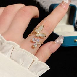 Cluster Rings Japanese And Korean Shell Butterfly Simple Ring For Woman