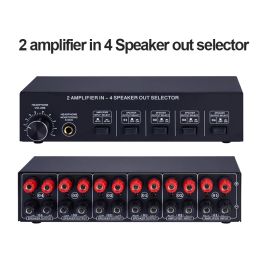Amplifier 2IN4OUT Amplifier Passive Audio Switch Selector Speaker Splitter Stereo Audio Switcher Box Selector Audio Switcher