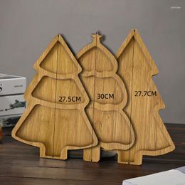 Plates Wood Serving Tray Christmas Tree Shaped Wooden Platters Decorative Appetiser Cheese Cookie Trays Sandwich Dessert