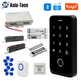 Kits Garage Door Opener Motor Kit Fingerprint Access Controller Bluetooth Power Supply Control Units Tuya App Swing Gate Kit NFC Lock