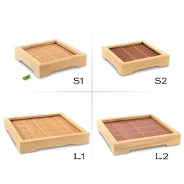 Tea Trays Bamboo Coasters Cup Mat Sets For Kungfu Mugs Saucers