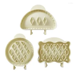 Baking Moulds 3Pcs Round Semi-circle Rectangle Moulds Dough Press Mould Halloween Hand Pie