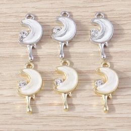 Charms 4pcs 9x20mm Elegant Crystal Moon For Making Women Fashion Drop Earirngs Pendants Necklaces DIY Bracelet Jewelry Findings
