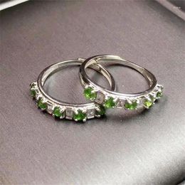 Decorative Figurines S925 Natural Diopside Rings For Women Man Luxury Style Healing Reiki Wedding Party Jewellery Exquisite Gift 1PCS