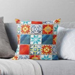 Pillow Colorful Azulejos Tiles From Azul Board Game Throw Sofas Covers Couch Pillows