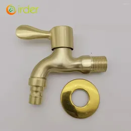 Bathroom Sink Faucets High Quality 1/2' DN15 Gloden Colour Washing Machine Connector Bibcock Water Tap Fast On Faucet