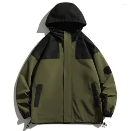 Men's Jackets 2024 Men Loose Hooded Spring Camping Coats Windbreaker Korean Fashion Zipper Jacket Outwear