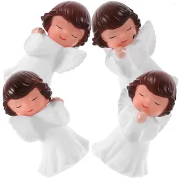 Decorative Figurines 4 Pcs Praying Angel Fairy Kids Desk Decor Teen Girls Statues Wedding Table Decorations Angels And Archangels Resin