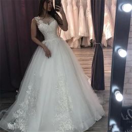 Dresses Beautiful Lace Appliques ALine Wedding Dresses Formal Long Bridal Gowns New Design Ladies Spring Wear Sleeveless