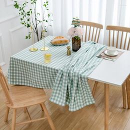 Table Cloth Thickened Cotton Linen Checkered Tablecloth Picnic Small Fresh Home Dining Simple Pastoral Style