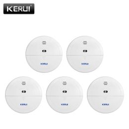 Detector KERUI 5/10pcs 433MHZ Wireless Home Fire Smoke Sensor Detector Security Work With GSM Wifi Alarm System