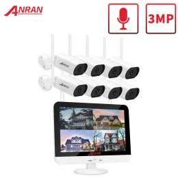 System ANRAN 13Inch 3MP Cameras Systems Security Home Cctv Kit Wireless Surveillance IP Camera Ai Audio For Outoor Wifi House NVR Set