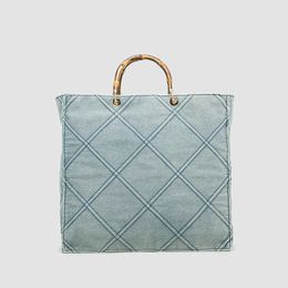 Famous brand bags Womens Bag Bamboo Joint Handbag Denim Casual Womens Shopping Fashion designers