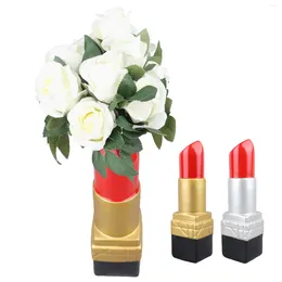 Vases Elegant Flower Vase Exquisite Lipstick Shape Beautiful Wearproof Realistic For Office