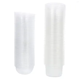 Disposable Cups Straws 50 Pcs Dessert Cup Salad Serving Spoons Clear Muffin Trays Container Plastic For Party