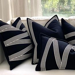 Pillow Modern Simple Luxury Geometric Jacquard Blend Fabric Coussin Sofa Chair Square Home Decor Cover Decorative Case