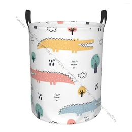 Laundry Bags Bathroom Basket Cartoon Crocodile Trees Folding Dirty Clothes Hamper Bag Home Storage