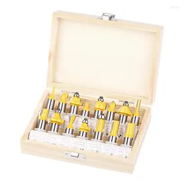 Woodworking Router Bits 15PCS Alloy Multifunctional Woodwork Tools Portable With Storage Box Long-lasting For