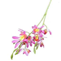 Decorative Flowers One Artificial Mini Oncidium Flower Branch 12 Head 40cm Silk Cymbidium Orchid Plant For Wedding Centrepieces Floral