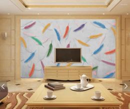 Wallpapers 3D Abstract Feather Wallpaper Mural For Living Room Bedroom Contact Paper Wall Papers Roll Home Decor Customise