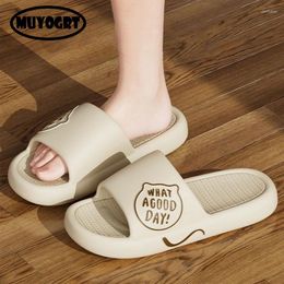 Slippers Summer Bathroom Household Flat Non-Slip Letter Print Flip-Flops Beach Women'S Sandals Indoor Outdoor Slides Shoes