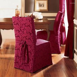 Chair Covers Burgundy Scroll Long Slipcover For Traditional Settings