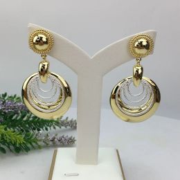 Earrings Yuminglai Fashion Luxury Dubai Gold Color Hollow Brazilian Earrings Ladies Jewelry FHK13861