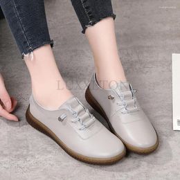 Casual Shoes Genuine Leather Flat Sole Soft Breathable Women Loafers Lightweight Comfortable And Versatile