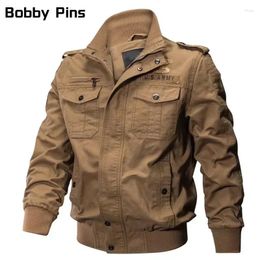 Men's Jackets Spring Autumn Casual Multi-pocket Pilot Male Army Cargo Flight Mens Military Bomber Jacket Fashion Trend Outwear