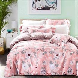 Bedding Sets Luxury Set 4Pcs Cotton Flowers Duvet Cover Bed Sheet Linen Quilt Bedclothes Pillowcase Scandinavian Style